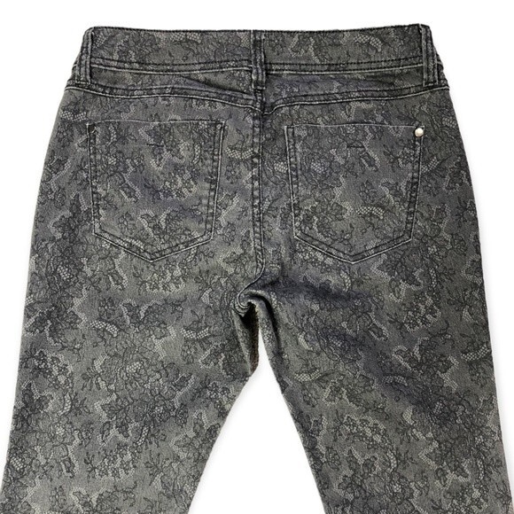 Elle Black Lace Details Mid-Rise Skinny Jeans - Picture 4 of 7